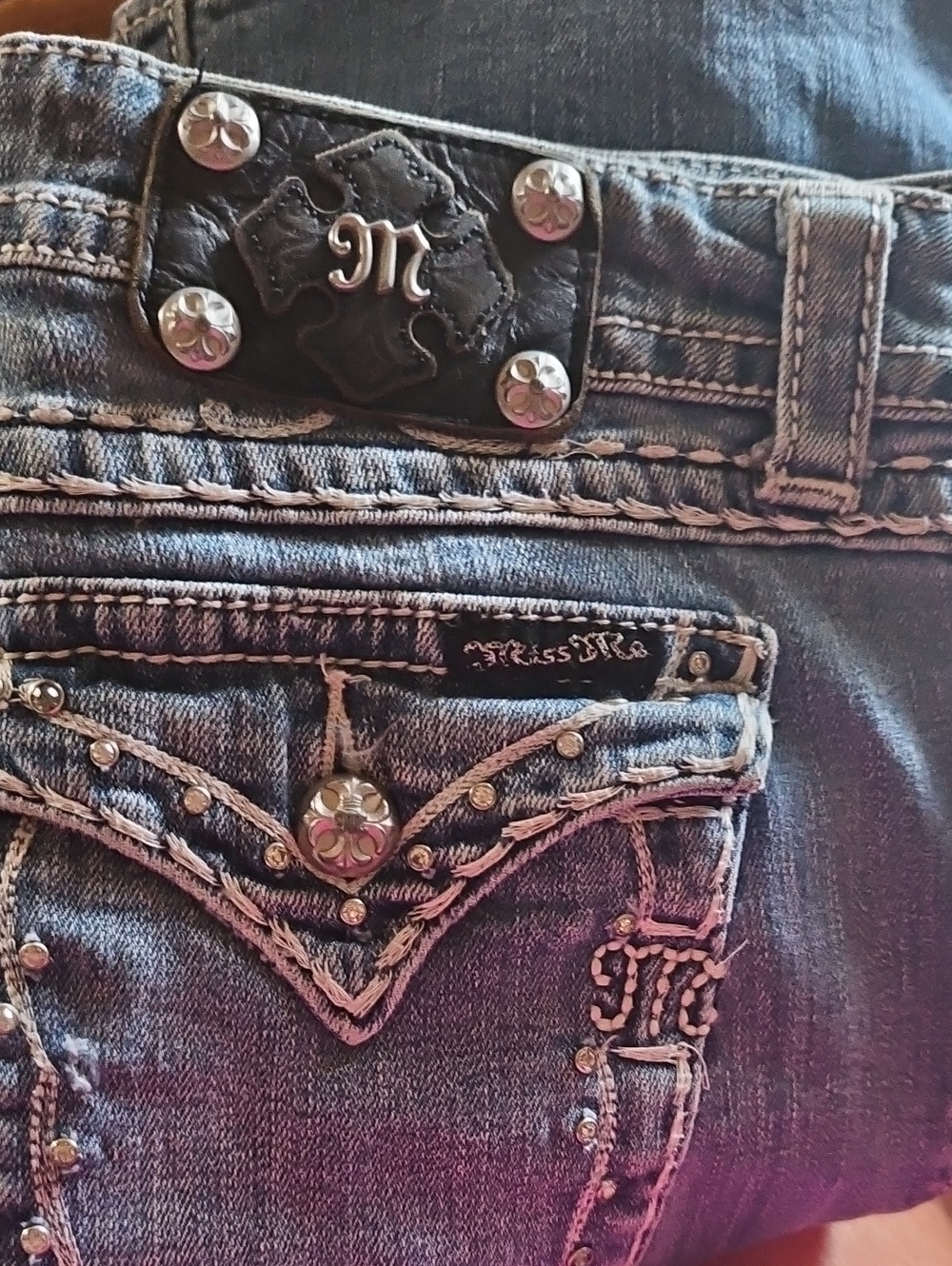 Miss Me Women's Dark Blue Embellished Boot Cut Jeans